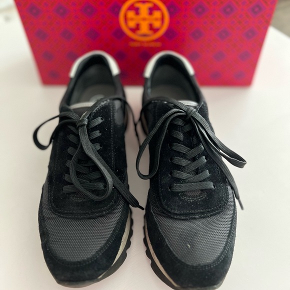 Tory Burch sawtooth logo sneakers in black/gray/white size US6 - Picture 4 of 7